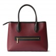 Smooth leather tote bag, burgundy color - back view
