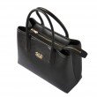 Grained leather Tote black color - side view
