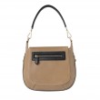 Crossbody bag "NEW FRENCHY" in grained leather, beige color, back view