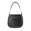 Crossbody bag "NEW FRENCHY" in grained leather, black color, back view