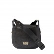 FRENCHY, sac double porté en cuir foulonné coloris noir, avec bandoulière