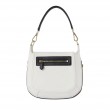 Crossbody bag NEW FRENCHY in smooth leather, white color - back view
