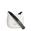 Crossbody bag NEW FRENCHY in smooth leather, white color - with a shoulder strap
