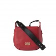 FRENCHY, sac double porté en cuir lisse, coloris rouge, vue de face avec bandoulière