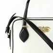 JULIETTE, leather handbag in grained leather, white color - details