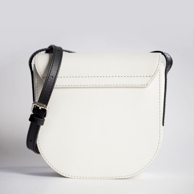 Smooth leather shoulder bag white color - back