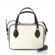JULIETTE, leather handbag in grained leather, white color - back view