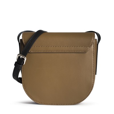 Small crossbody bag "DINA" in smooth leather, walnut colour - back