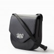 Small crossbody bag "DINA" in structured calf, black colour - side view