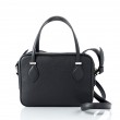 JULIETTE, leather handbag in grained leather, black color - back view