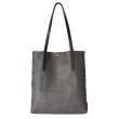 Woven soft lamb leather shopper, big size, taupe color - front view