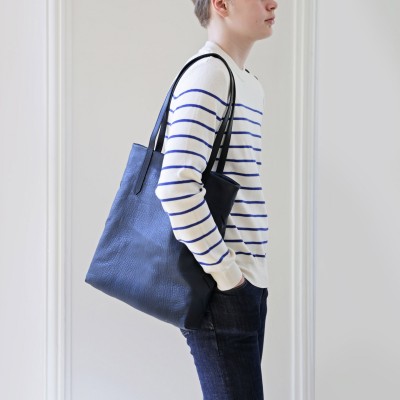 "Woven Tote" bag - Navy blue