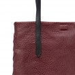 Woven soft lamb leather shopper, big size, burgundy color - handle