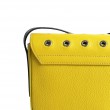 petit sac à rabat style Rock en cuir foulonné, coloris citron - detail
