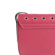 Small shoulder bag DINA ROCK in grained leather, raspberry color - details