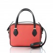 JULIETTE, leather handbag in grained leather, hibiscus color - back view