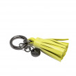 Key holder and bag charms TASSEL in lambskin anis color and shiny gun finishing - side view