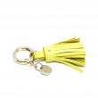 Key holder and bag charms TASSEL in lambskin, anis color and gold - side view