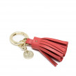 Key holder and bag charms TASSEL in lambskin, hibiscus color and gold - side view