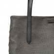 Soft lamb shopper "SUZANNE" M, taupe color embellished with silver cannetille - handle details