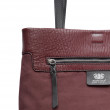 Soft lamb shopper "SUZANNE" M, burgundy color embellished with silver cannetille - lining details