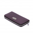 Continental wallet KYOTO in grained leather purple color - side view