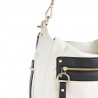 FRENCHY, sac double porté en cuir foulonné, grand modèle, coloris blanc - détails