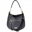 FRENCHY, crossbody leather bag L, black color - front view