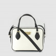 JULIETTE, leather handbag in grained leather, off-white color - front view