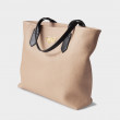 "ANNIE'S" grained leather Tote, nude color - side view