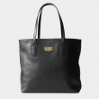"ANNIE'S" grained leather Tote, black colour - front view