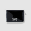 Zip around wallet NEW YORK in black varnished leather - front view