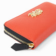 VENICE, portefeuille continental zippé en cuir foulonné, coloris hibiscus - detail