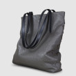 Woven soft lamb leather shopper, big size, taupe color - side view