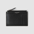 LOUIS, zip pouch cardholder in black grained leather - back