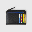 LOUIS, zip pouch cardholder in black grained leather - with cards