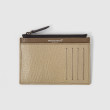 Grained leather zippy cardholder "LOUIS", beige color, unisex - back