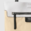 ”SUZANNE” - M, soft deerskin leather, light grey colour - deep zipper pockets