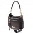 FRENCHY, Crossbody bag in grained leather, brown color - side view