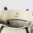"ADRIANA", grained calf leather shopper, off-white colour - zippered pocket inside