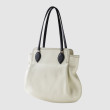 "ADRIANA", grained calf leather shopper, off-white colour - side view