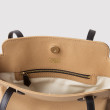 "ADRIANA", sac porté-épaule en cuir foulonné, coloris camel - poche zippée à l'intérieur