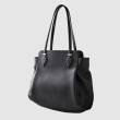 "ADRIANA", sac porté-épaule en cuir foulonné, coloris noir - vue de coté