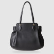 "ADRIANA", grained calf leather shopper, black colour - front view