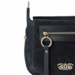 FRENCHY, sac double-porté en nubuck et cuir, coloris noir - détails