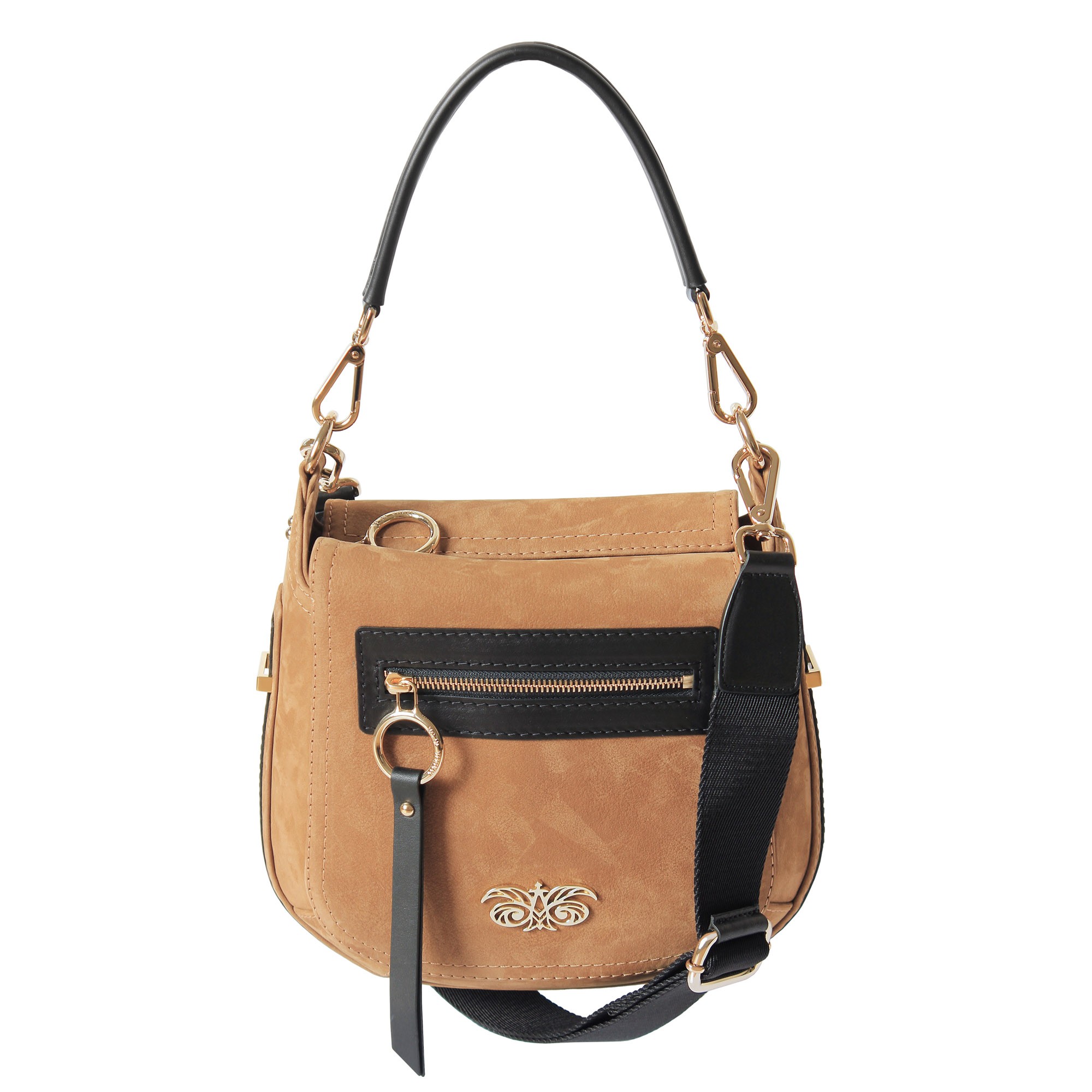 shoulder bag &quot;small HOBO&quot; in nubuck and leather