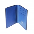porte-cartes et pièce d'identité "VENDÔME" en cuir noir, finition box doublé de veau lisse, coloris bleu Roi - ouvert