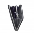 "KYOTO", portefeuille continental zippé en cuir foulonné coloris noir et une tirette pompon - intérieur