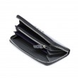 KYOTO, zippy continental wallet in black varnished leather - open