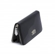 KYOTO, zippy continental wallet in black varnished leather - metal zipper pull
